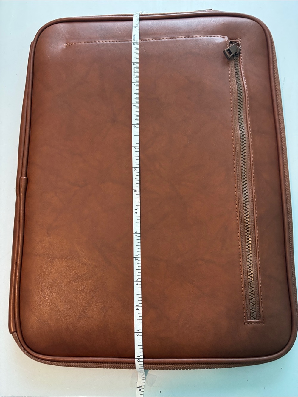 Brown Laptop Zipper Sleeve with Front Zipper Pocket 16”x12” Men or Women’s